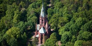 Aerial view of the Sepulchral Chapel of the Grand Duchy in Karlsruhe