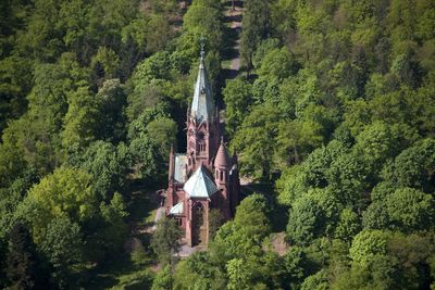 Großherzogliche Grabkapelle Karlsruhe, Luftaufnahme; Foto: Staatliche Schlösser und Gärten Baden-Württemberg, Achim Mende 