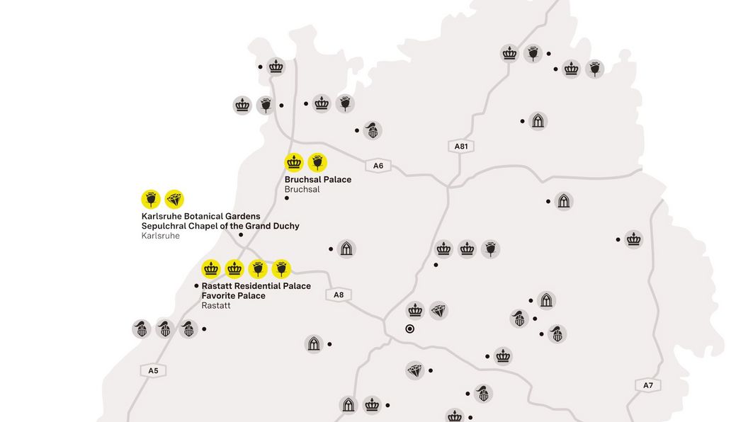 journey map, Illustration: Staatliche Schlösser und Gärten Baden-Württemberg, JUNG:Kommunikation GmbH