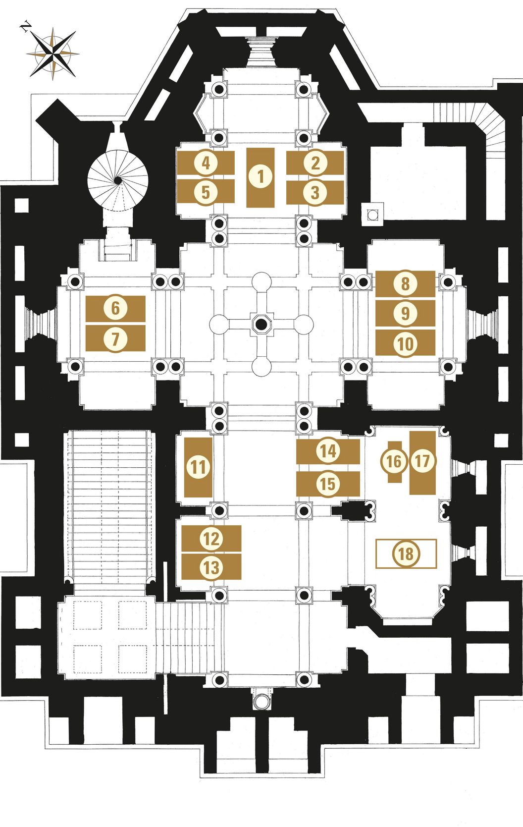 Großherzogliche Grabkapelle Karlsruhe, Gruftplan