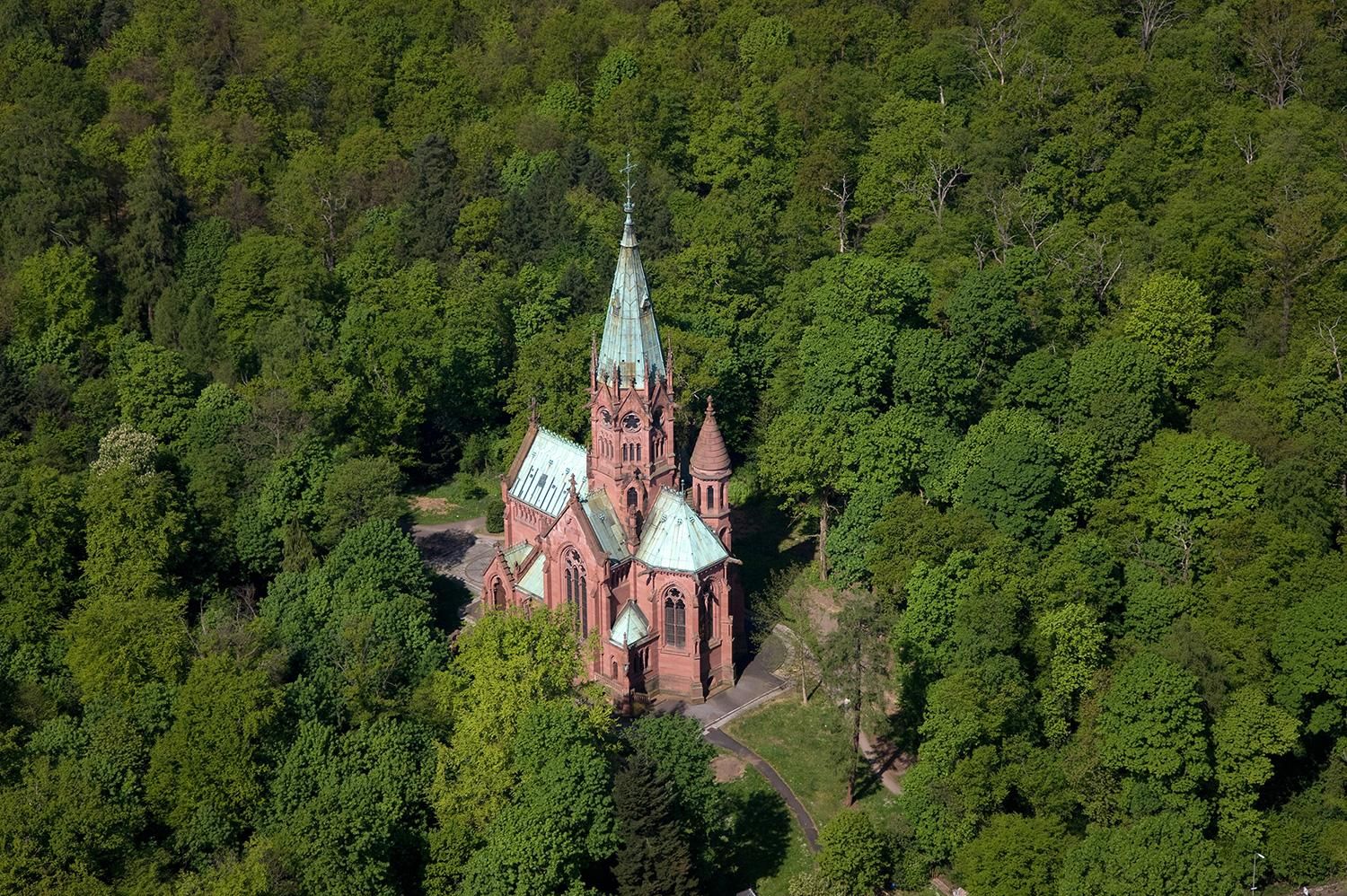 Großherzogliche Grabkapelle Karlsruhe von oben