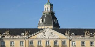 The Baden coat of arms on the facade of Karlsruhe Palace