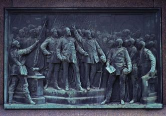 Relief on the memorial for Emperor Wilhelm I at the Kaiserplatz in Karlsruhe, 1897 by Adolf Heer